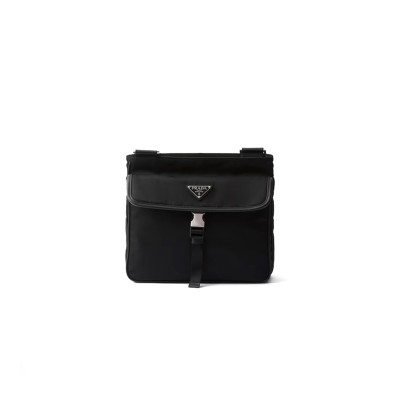 PRADA RE-NYLON AND SAFFIANO LEATHER SHOULDER BAG 2VH119 (26.5*24*7cm)